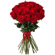 Букет із 25 червоних імпортних троянд