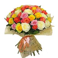 51 разноцветная роза