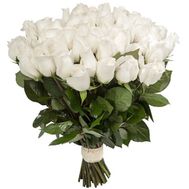 Букет із 51 білої імпортної троянди