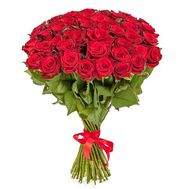 Букет цветов из 65 красных роз