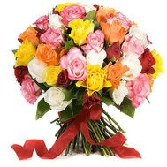 Букет из 41 разноцветной розы