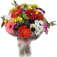 Букет квітів із 11 гербер та 12 хризантем