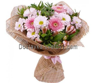 Букет із 4 хризантем, 3 гербер і 6 альстромерій