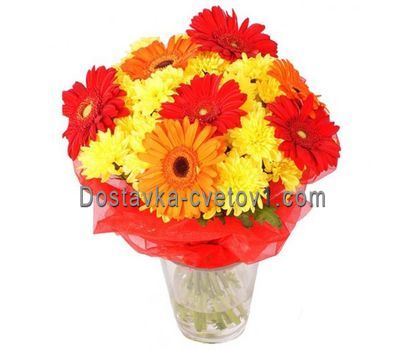 Букет квітів із 5 гербер та 4 хризантем