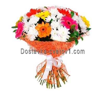Букет із 6 хризантем і 11 гербер