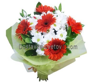 Букет із 4 хризантем і 5 гербер