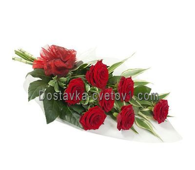 Букет квітів із 7 червоних троянд