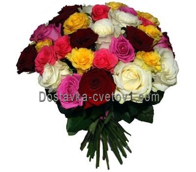 Букет цветов из 35 разноцветных роз