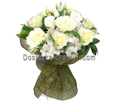 Букет квітів із 11 троянд і 6 альстромерій