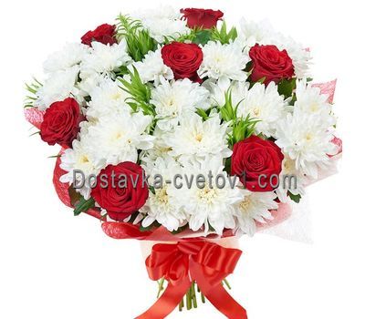 Букет квітів із 5 хризантем і 6 роз