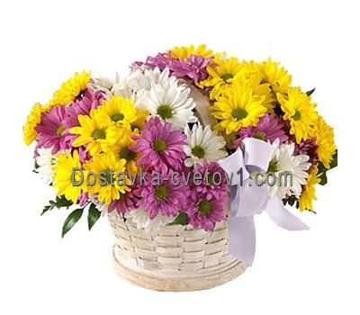 Кошик з 11 різнобарвною хризантеми
