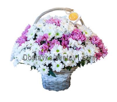 Кошик з 15 хризантем