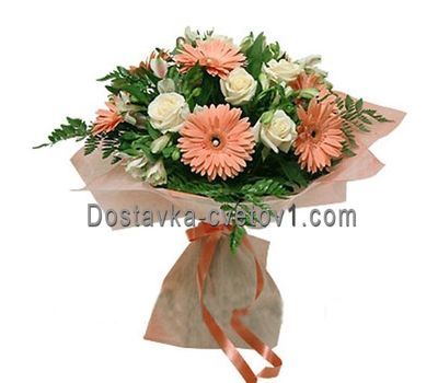 Букет із 5 гербер та 8 хризантем