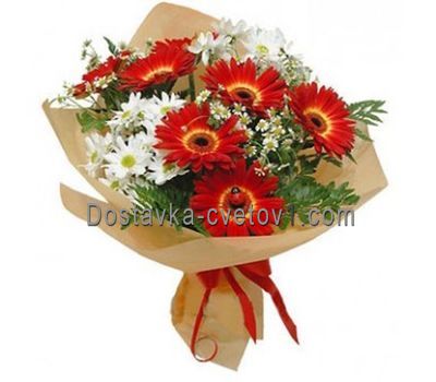 Букет із 7 гербер та 2 хризантем