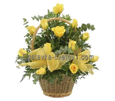 Кошик з 19 жовтих троянд